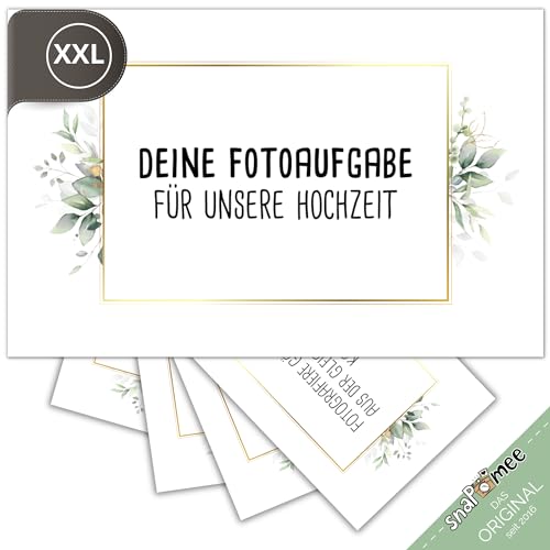 Fotospiel Hochzeit XXL - Das Original von snaPmee - 100+9 Fotoaufgaben - Hochzeitsspiel für Gäste & Brautpaar (Eukalyptus)