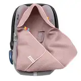 Einschlagdecke aus Waffelstoff für den Sommer 100% Baumwolle Baby Decke für Autositz Kuscheldecke Kinderwagedecke Für Kinderwagen Buggys z.B. Maxi Cosi Rosa Beige 3 Punkt Gurt (38) (Rosa)