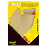 Idena 12154 - Versandtaschen DIN B4, 25 Stück haftklebend, Faltentaschen mit 4 cm Bodenfalte, Umschläge ohne Fenster, aus 150 g/m² FSC-Recycled Papier in Braun