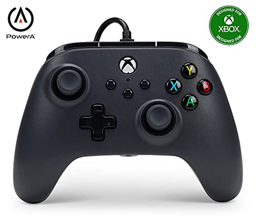 Kabelgebundener PowerA Controller für Xbox Series X|S und Windows 10/11 - Schwarz, Gamepad, kabelgebundener Videospiel-Controller, Gaming-Controller, kompatibel mit Xbox One, Offiziell lizensiert
