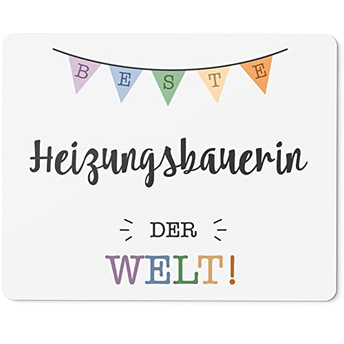 JUNIWORDS Mauspad Mousepad, Beste Heizungsbauerin der Welt (5703106)