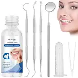 OFFCUP 30g Zahnersatzset Temporäre Zahnreparaturset Zahnersatz Selber Machen Provisorische ZahnfüLlung Zahnzement zur Reparatur von Zahnlücken und Abgebrochenen Zähnen mit 4 Werkzeugen