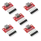 AEDIKO 5pcs USB Type C Breakout Board Serial Breakout Socket 16P 2.54 mm PCB Converter Board