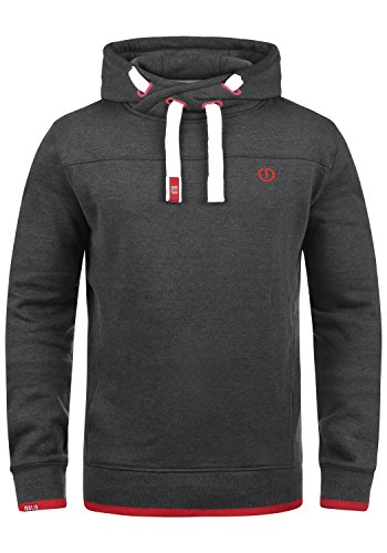 Solid SDBenjamin Hood Herren Kapuzenpullover Hoodie Pullover mit Kapuze Eingrifftaschen Rippbündchen Baumwollmischung Regular fit, Größe:M, Farbe:Med Grey (8254)