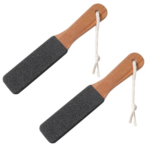 2 Stück Hornhaut Entfernen Bimsstein Fußpflege Pediküre Hornhautfeile Holzgriff Bimsstein Fußbürste Werkzeuge zum Entfernen Abgestorbener Haut Hornhaut Fußhautpflege für Füße Hände