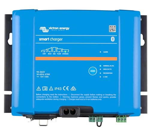 Victron Energy Smart IP43 12-Volt 50 Amp 230V, 3 Output Batterie Ladegerät, Bluetooth