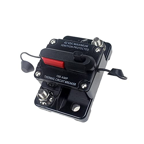 QXYOGO Sicherungsautomat,Schutzschalter 50A 60A 80A 100A 150A 200A 250A 300A Leistungsschalter 12-42VDC Auto LKW Audio Rückstellbare Sicherung Leistungsschalter mit Power Protect(300A)