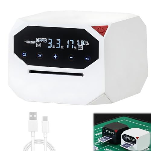Sxhlseller Automatischer Kartengeber und Mischer mit Leisem Motor und Wiederaufladbarem Akku Benutzerdefinierte Modi für Poker, Bridge und Familienspiele mit 8 Spielern (White)