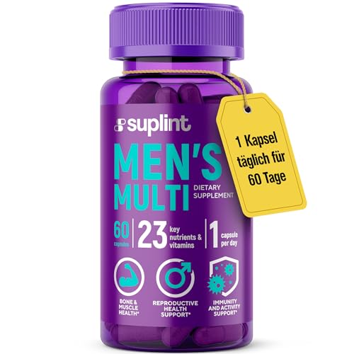 Multivitamin für Männer - 60 Kapseln für 60 Tage - Vitamin Komplex A-Z & Mineralstoffe wie Zink, Magnesium, Und Mehr - Hochdosierte Tabletten Multivinamine A, C, D, E, B6, B12, K