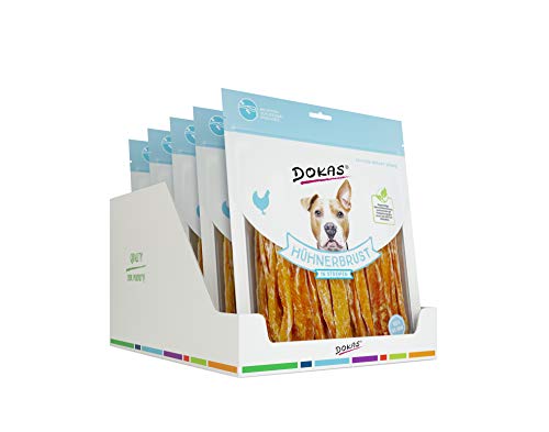 DOKAS Getreidefreier Premium Snack in Streifen für Hunde – Ideal für zwischendurch 5 x 500g