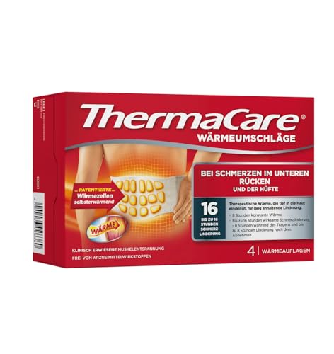 ThermaCare Wärmepflaster für den unteren Rücken, 4 Stück, bei Schmerzen im unteren Rücken und der Hüfte, Originalware von Angelini Pharma Deutschland