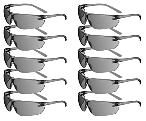 ACE FL-15G Arbeits-Brille im 10er Pack - beschlagfeste Schutzbrille für die Arbeit - Anti-Beschlag - EN 166 - Getönt