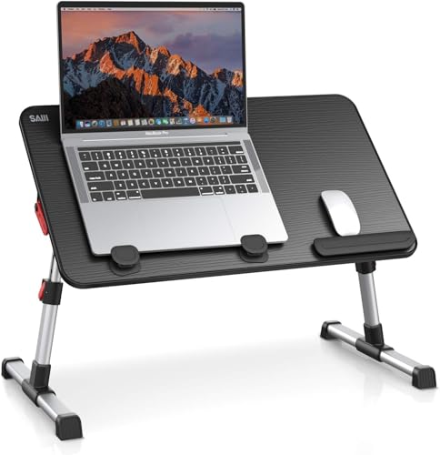 SAIJI Laptop-Schreibtisch, Verstellbarer Laptop-Ständer, tragbarer Schoßschreibtisch mit klappbaren Beinen, Notebook-Steh-Frühstückstablett, Leseschreibtisch für Sofa, Couch, Bett, Boden