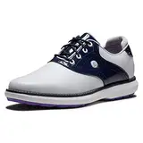 Footjoy Damen Traditions Lady Golfschuh, Weiß, Marineblau, Violett, 38 EU