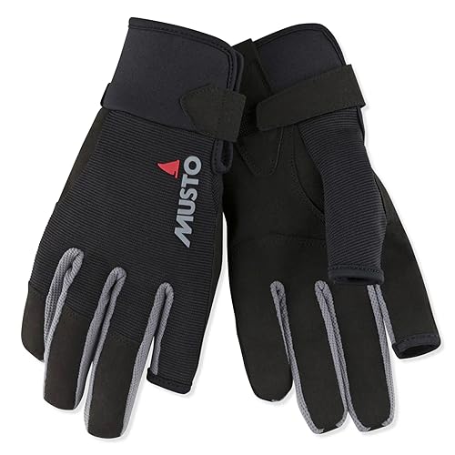 Musto 2018 Essential Segelhandschuhe Sailing Long Finger Gloves Black AUGL002 Size - - Large