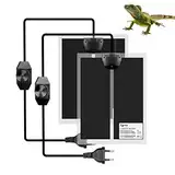 LERWAY Reptil Heizmatte, 2PCS Terrarium Heizmatte Temperaturregler Wärmematte für Reptilien Eidechse Gecko Schlangen Schildkröte Spinne (2 Pack-7W)