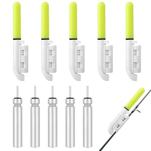 AOUZOVLI 5Pcs Led Knicklicht Angeln Knicklichter Angeln Fischen Float LED Knicklicht Rod Tip Lights Wasserdicht Glow Stick mit Schnalle LED Knicklicht Angeln für Nachtangeln oder Meeresangeln