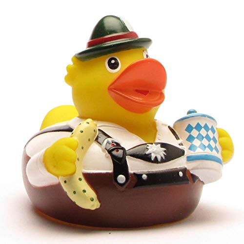 Duckshop I Badeente City Duck Bayern I Quietscheente I inkl. Quietscheentchen-Schlüsselanhänger im Set I Geschenk für Oktoberfest I Präsent Sammler I Souvenir
