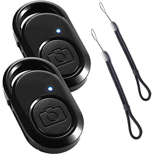 2 Stück Bluetooth-Fernbedienung für Kamera-Auslöser, Bluetooth-Fernbedienung für Phone-Fotos, Fernsteuerung, kompatibel mit OS/Android/Telefon mit Lanyard, 2 Stück