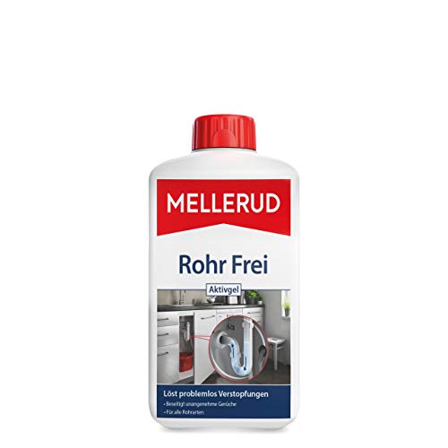 Mellerud Rohr Frei Aktivgel – Leistungsstarker Abflussreiniger gegen Verstopfungen und Gerüche für alle Rohrarten – 1 x 1 l