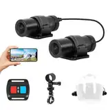 VSYSTO 1080P Fahrrad Dashcam 2,4G Fernbedienung 150° Die Front Und Rückkamera Nehmen Gleichzeitig Auf,wasserdichte HelmKamera,WiFi, Nachtsicht, Loop Aufnahme Action Cam