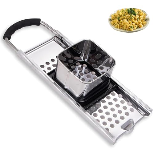 Spätzlehobel, Spätzlereibe, Spätzlesieb Edelstahl, Spätzlepresse mit Gummigriff, Spätzle Spätzlebrett Reibe Hobel Rostfrei für Herkömmliche Töpfe bis 30CM