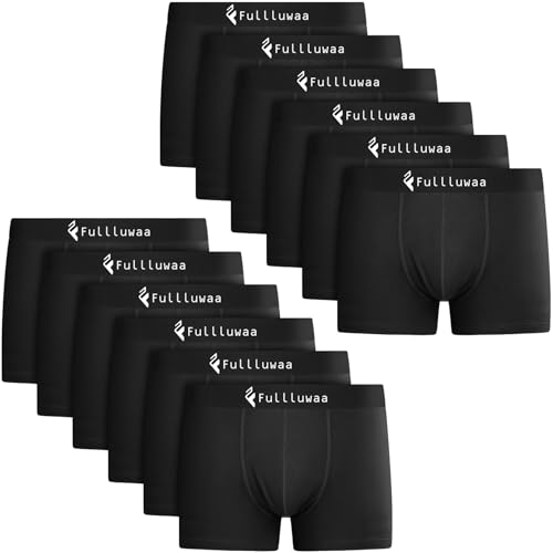 Fullluwaa Boxershorts Men Herren 10er/12er Pack Retroshorts Männer Trunks Baumwolle Unterwäsche Weiche und Ideale Passform(Ohne Kratzenden Zettel)