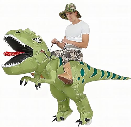 FXICH aufblasbares Dinosaurierkostüm für Erwachsene,aufblasbares Dinosaurierkostüm für Halloween,aufblasbares Kostüm für Fancy Dress,Rollenspiel,Party,Weihnachtskostüme,für 150-190cm