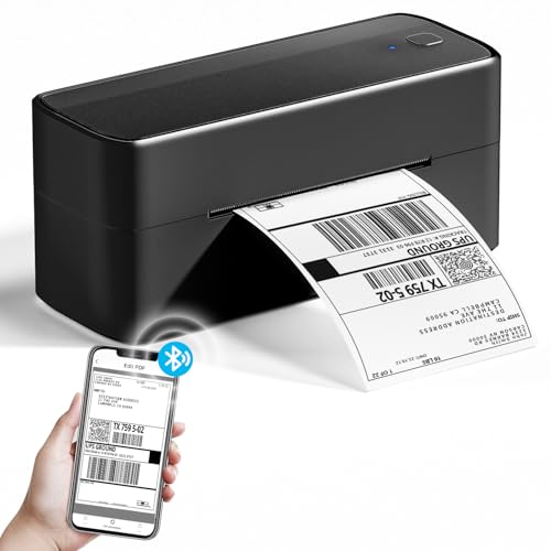 Phomemo Bluetooth Etikettendrucker, DHL Thermodrucker 4x6 Ettikettendrucķer, Bluetooth Etikettiergerät Label Printer für Barcode, Amazon, Etsy, Shopify, DHL, FedEx