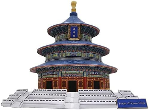 KRASS 3D Puzzle Paper-China Tempel des Himmels Gebetshalle Architektur Mit Innenansichten Modellbausätze Denkaufgabe Für Erwachsene Und Kinder,Collector88