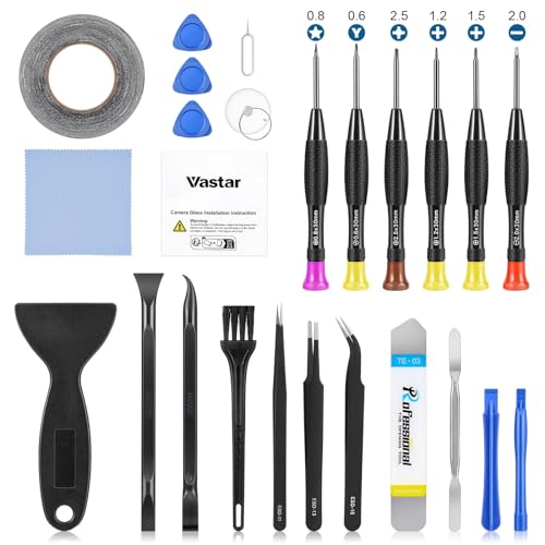 Vastar Mini Schraubenzieher Set, 24 Stück Handy Reparatur Werkzeug Set mit Antistatischer Pinzette für die Reparatur von Smartphone, Display, MacBook, Computer, Laptop, PC, Spielkonsole