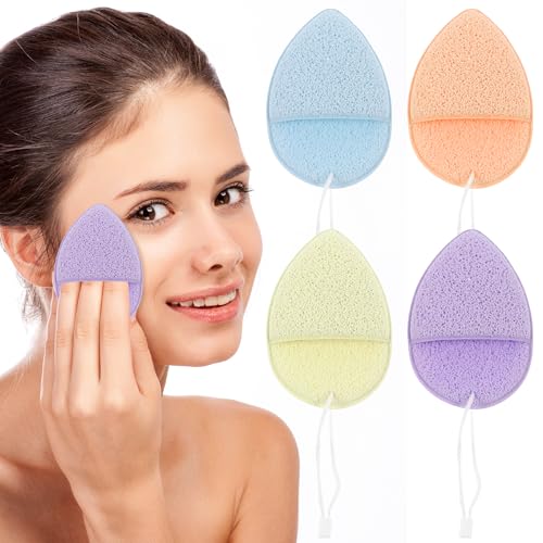 Nogeqi 4 Stück Peeling Schwamm Schwämme Für Gesichtsreinigung Sanfter Peeling Reinigungsschwamm Gesicht Gesichtsreinigung Sponge Sowohl für Gesichts als Auch Körperpeeling