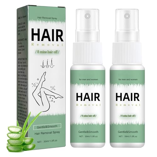 2 Stück Hair off Haarentferner Spray Enthaarungsspray Hair off Spray Enthaarungsspray für Körperhaare für Frauen Feuchtigkeitsspendende Private Haarentfernungscreme für Arme und Beine Haare