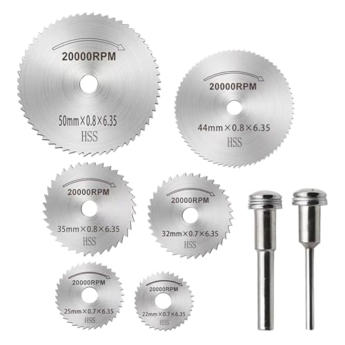 HSS Kreissägeblätter, ZFYQ 8 Stück Trennscheibe Set Rotationswerkzeug Sägeblatt zum Schneiden von Holz, Kunststoffprodukten, Aluminiumlegierung, Weichmetall
