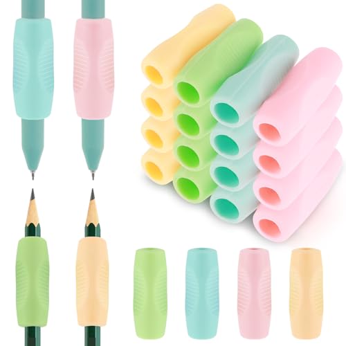 Dimeho 20 Stück Ergonomische Bleistift Griffe Silikon Schreibhilfe für Stift Grips Stiftehalter Pencil Grips Kinder Hilfe Stifthaltung Schreiben Haltungskorrektur Werkzeug für Linkshänder Rechtshänder