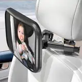 Rukie Spiegel Auto Baby – Klarer Blick Auf Autospiegel Baby Rücksitz – 360° Drehung, Bruchfestes, Baby Autospiegel Mit Hook-Clip-Design Passend Für Die Meisten Fahrzeuge