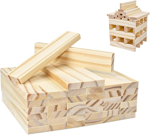 KNGNGK 40 Stück Klötzchen zum bauen118x24x8mm Bastelholz Bastelklötzchen Hölzchen zum bauen Holzklötzchen zum Basteln Holzleiste Holzklötze für Heimwerkerprojekte und Deko,Bau und Vertäfelung