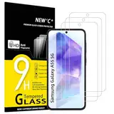 NEW'C 3 Stück, Panzer Schutz Glas für Samsung Galaxy A55 5G, Frei von Kratzern, 9H Härte, HD Displayschutzfolie, 0.33mm Ultra-klar, Ultrabeständig