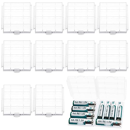 12 Stücke AA/AAA Akkubox, KUOQIY Batteriebox aus Kunststoff, für AA Akkus und AAA Batterien Batterie Box (4 Zellen)