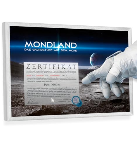 Mondgrundstück Geschenk | Mond Besitzurkunde mit Wunschname | Personalisiertes Mond Geschenkset