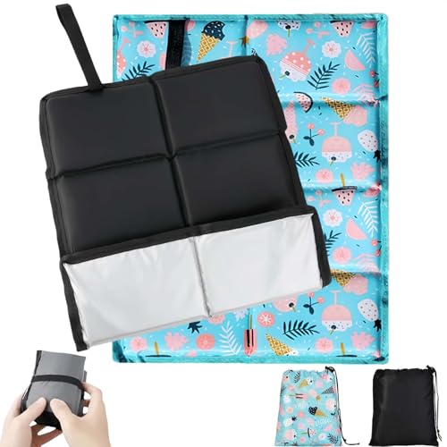 MHwan Sitzkissen Outdoor, 2 Stück Wasserdicht und Thermo Sitzunterlage Outdoor Kinder Erwachsener, Warm, Weich und Bequem Sitzkissen Faltbar, mit 2 Aufbewahrungsbeuteln, Maschinenwaschbar