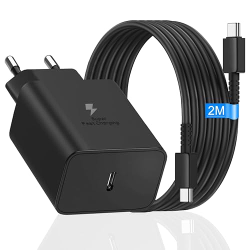 45W USB C Ladegerät mit Schnellladekabel für Samsung Galaxy S25 Ultra S24 Ultra S23 Ultra S22 Ultra S21 Ultra S20 Ultra, Galaxy Tab S10 S9 S8 S7 Ultra/FE, Galaxy Tab S6 Tablets Netzteil USB C Schwarz