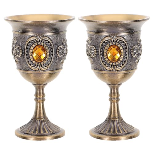 MAGICLULU 2st Metallkelch Schnapsbecher Bierbecher Teebecher Vintage Weinglas Weinkelch Eisgetränkebecher Wiederverwendbare Kaffeetasse Vintage Trinkglas Zinn-Legierung Muster Schnapsglas