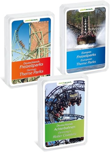 Hopeville Freizeitpark Quartett 3er-Set, Kartenspiele | Deutschlands Freizeitparks, Europas Freizeitparks und Deutschlands Achterbahnen | Trumpf und Quartett in Deutsch und Englisch von PARKSCOUT