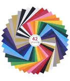 FAOKZE Plotterfolie Textil,42 Stück Heat Transfer Vinyl,30×25cm Flexfolie Plotter Textil,Textilien Transferfolie zum Aufbügeln für T-Shirt,Hüte oder andere Stoffe (20 Farben)