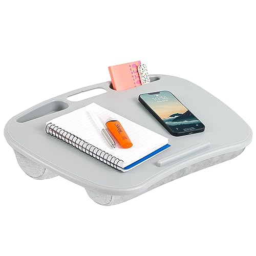 LAPGEAR MyDesk Schoßschreibtisch mit Geräteleiste und Handyhalterung – Cool Grey – passend für Laptops bis zu 39,6 cm (15,6 Zoll) – Stil-Nr. 44435
