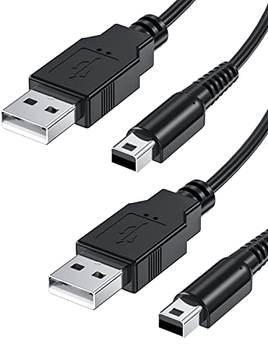 Mellbree LadeKabel für Nintendo 3DS, 2 Stück 1.2M ladekabel für Nintendo 3DS / 3DSXL / DS/DSI /2DS / 2DS XL Ladekabel 1A schwarz