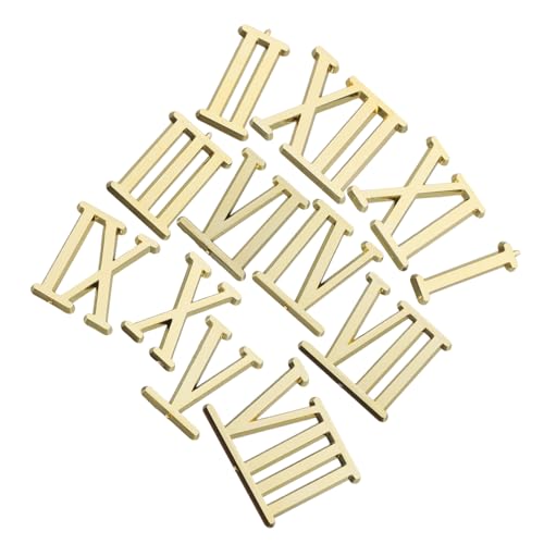 HOMSFOU 1 Set Galvanisiertes Uhrenzubehör Römische Ziffern Wanduhr Wanduhr Ziffern Uhrenzahlen Set DIY Uhren Set Uhrenzahlen Selbstklebend Galvanisiertes Uhren Set Abs