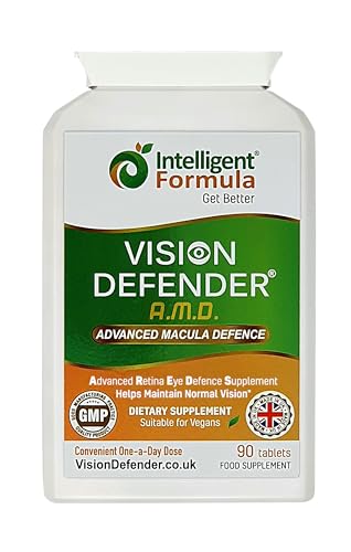 AREDS2 VISION DEFENDER AMD Augenzusatz: Lutein, Zeaxanthin, Zink, Vitamin E - AREDS 2 Augenvitamine, Mineralien, Nährstoffe für die Augen. 3-Monats-Vorrat (90 Tabletten) Veganer Augenzusatz