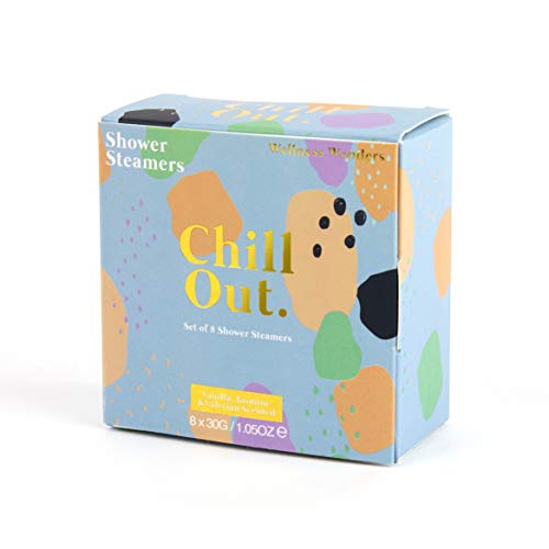 Gift Republic - Duschbomben Chill Out | Duschbomben für die Dusche 8x | Shower Steamers Baldrian & Vanille Duft | 8 Shower Steamers | Geschenk an Weihnachten, Geburtstag, Valentinstag